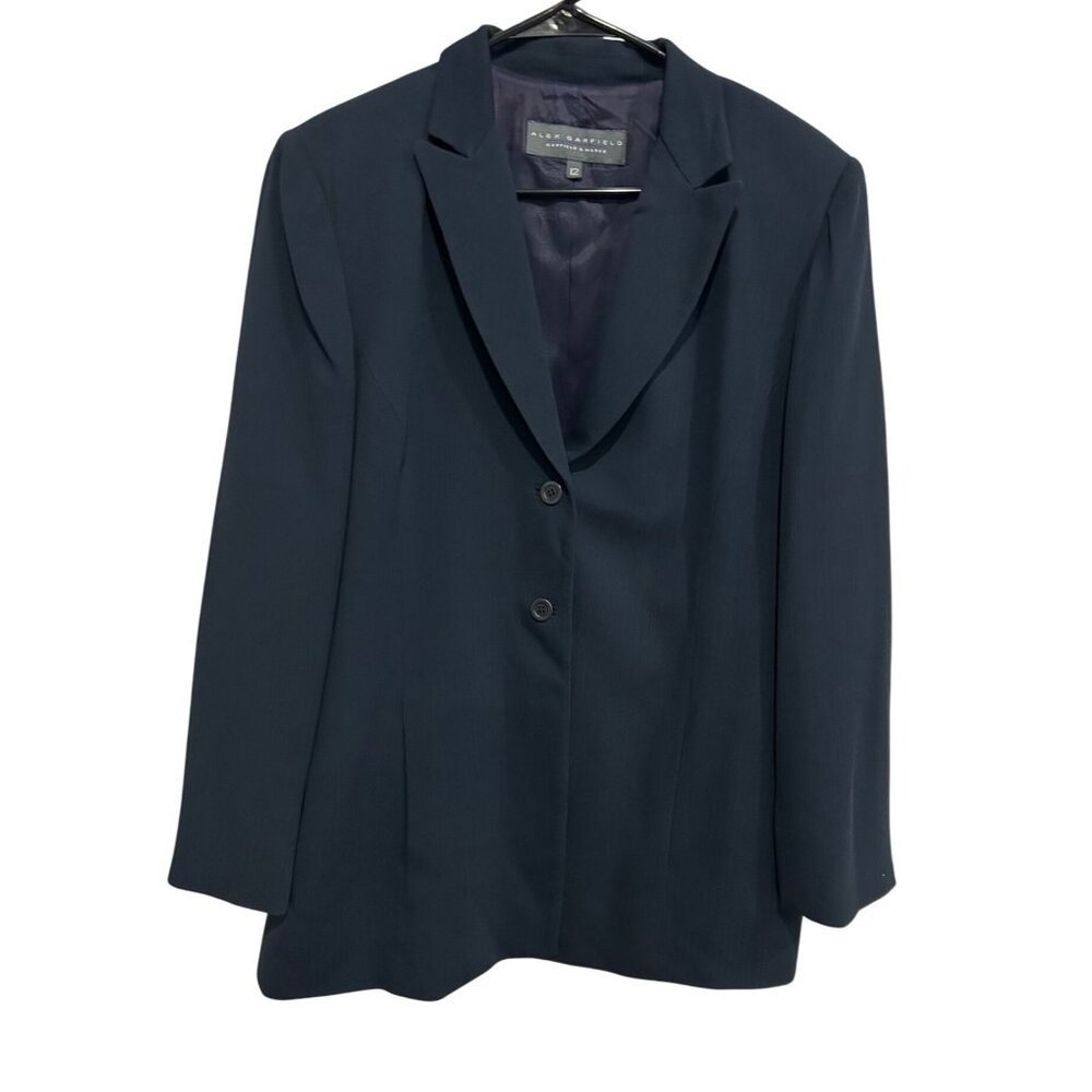 Alex Garfield Garfield & Marks Womens Navy Blazer Size 12